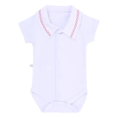 Body Manga Curta Bebê Fofinho Com Detalhe Bordado
