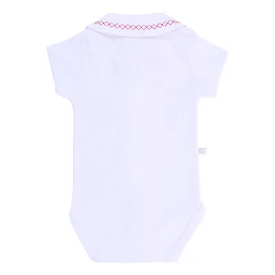 Body Manga Curta Bebê Fofinho Com Detalhe Bordado