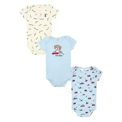 Kit Body Manga Curta Bebê Kiko Baby Dog Transporte - 03 Peças