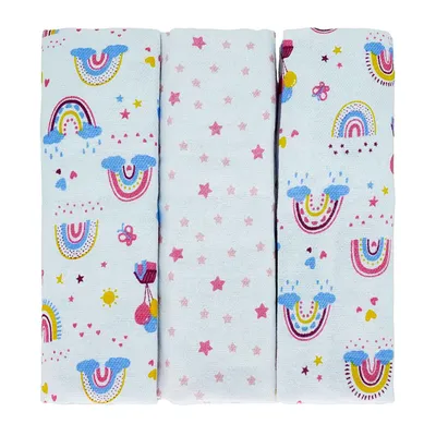 Kit Cueiro Bublim Rolinho Estampado Arco-Íris - 3 Peças