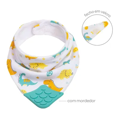 Babador Bandana Buba Com Mordedor Dino
