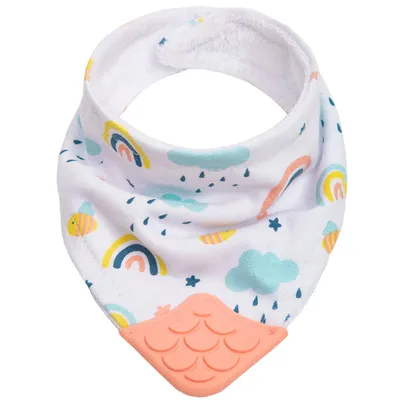 Babador Bandana Buba Com Mordedor Arco-íris e Abelha
