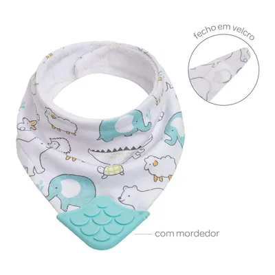 Babador Bandana Buba Com Mordedor Animais