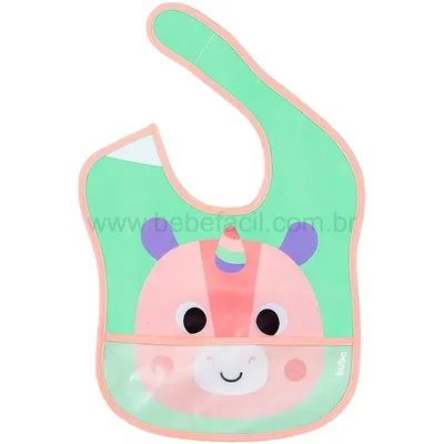 Babador Buba Com Bolso Bubazoo Unicórnio Babador Buba Com Bolso Bubazoo Unicórnio