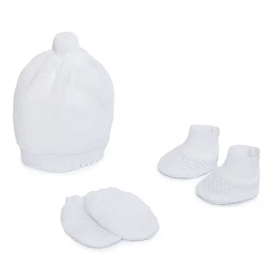 Kit Enxoval Fofinho Tricô - 03 Peças Kit Enxoval Fofinho Tricô - 03 Peças