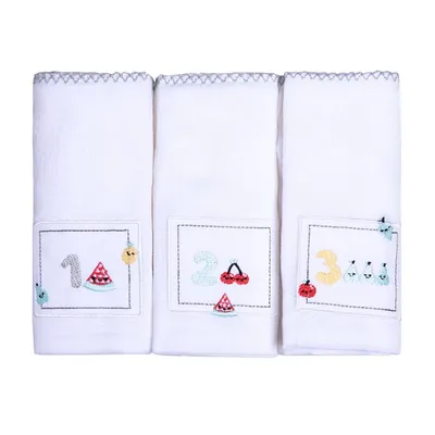 Kit Fralda De Pano Papi Bordados Karinho Frutas - 03 Peças