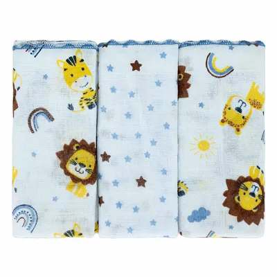 Kit Fralda de Pano Bublim Festonê Leão - 3 Peças