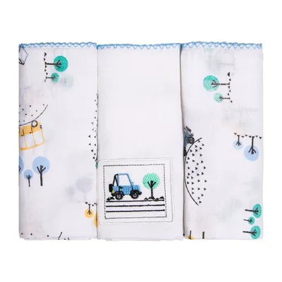 Kit Fralda Papi Bordados Karinho Estampa Bibi - 03 Peças Kit Fralda Papi Bordados Karinho Estampa Bibi - 03 Peças