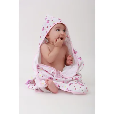Toalha De Banho Baby Gijo Felpuda Com Capuz Borboleta