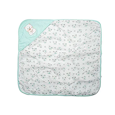 Toalha Com Capuz Bublim Plush Com Puff Urso