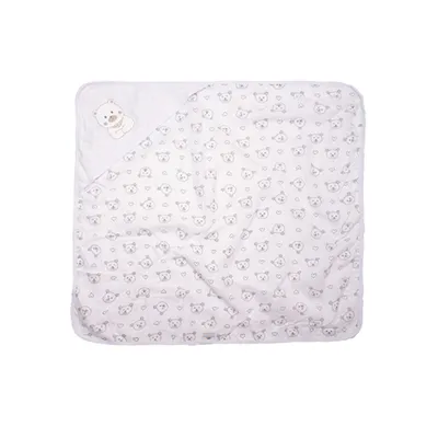 Toalha Com Capuz Bublim Plush Com Puff Urso