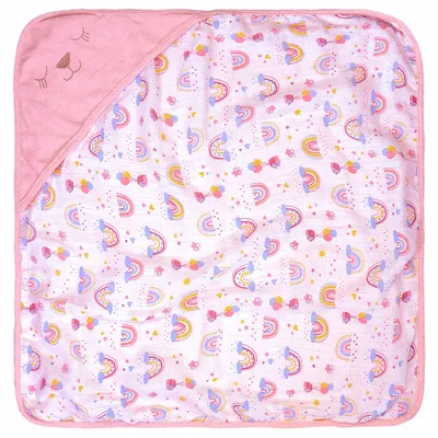 Toalha Com Capuz Bublim Plush Bordado Ursinha