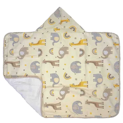 Toalha Com Capuz Bublim Sem Forro Estampa Girafa Toalha Com Capuz Bublim Sem Forro Estampa Girafa