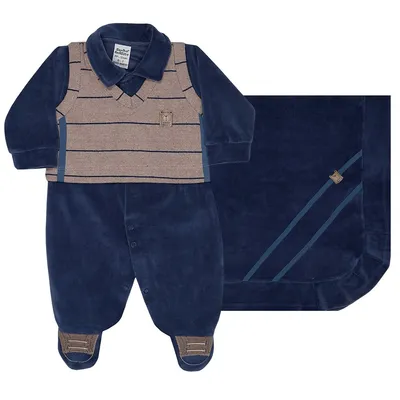 Saída Maternidade Sonho Mágico Detalhe Listras 2 Peças