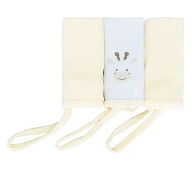 Kit Pano de Boca Bublim Plush Bordado Girafa - 3 Peças