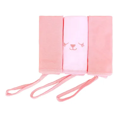 Kit Pano de Boca Bublim Malha Bordado Ursinha - 3 Peças