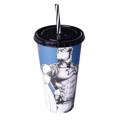 Copo Refri Infantil Plasútil Capitão América 700 ML Copo Refri Infantil Plasútil Capitão América 700 ML