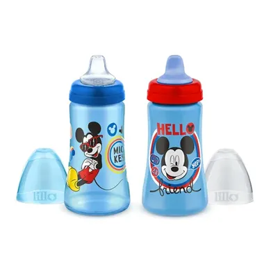 Kit 2 Copos Colors Bico De Silicone Disney Mickey