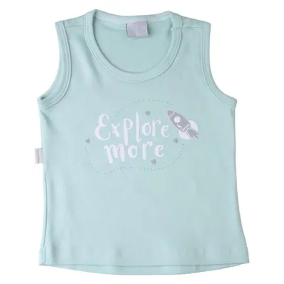 Camiseta Regata Bebe Miniclo Estampa Foguete Explore Camiseta Regata Bebe Miniclo Estampa Foguete Explore