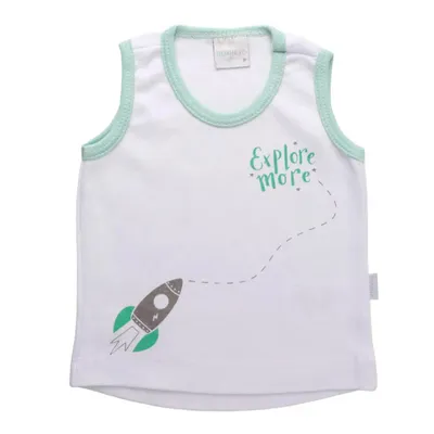 Camiseta Regata Bebe Miniclo Estampa Foguete Explore Camiseta Regata Bebe Miniclo Estampa Foguete Explore