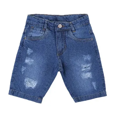 Bermuda Jeans Infantil Clube Do Doce Básica Bermuda Jeans Infantil Clube Do Doce Básica