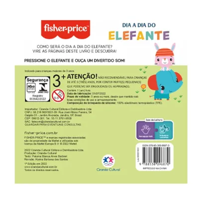 Livro De Banho Ciranda Cultural Elefante Livro De Banho Ciranda Cultural Elefante