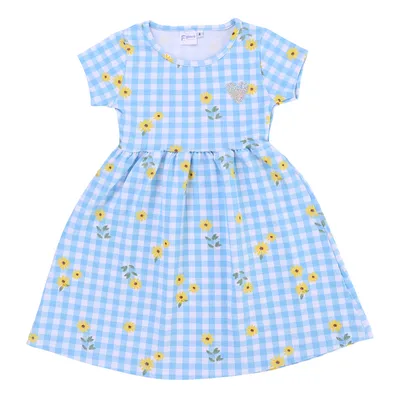 Vestido Infantil F. Giore Estampa Xadrez E Girassol