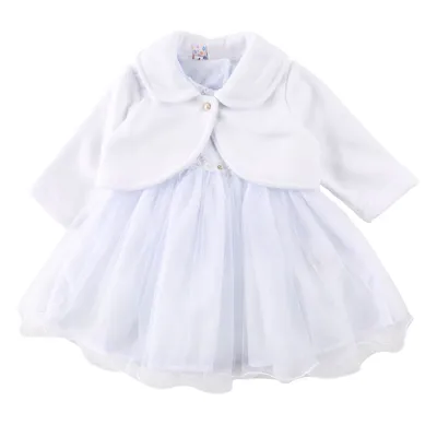 Vestido Bebê Din Don Rendado Com Aplicações E Bolero Vestido Bebê Din Don Rendado Com Aplicações E Bolero