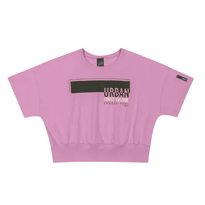 Blusa Juvenil Elian Cropped Estampa Urban