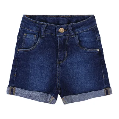Shorts Jeans Infantil Clube Do Doce Used Com Barra Virada Shorts Jeans Infantil Clube Do Doce Used Com Barra Virada