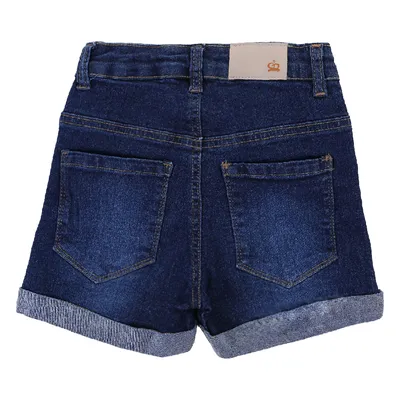 Shorts Jeans Infantil Clube Do Doce Used Com Barra Virada Shorts Jeans Infantil Clube Do Doce Used Com Barra Virada