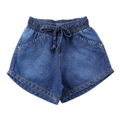 Short Jeans Infantil Din Don Com Laço Short Jeans Infantil Din Don Com Laço