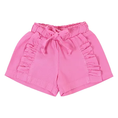 Shorts Sarja Lycra Bebê Din Don Com Detalhe Babado