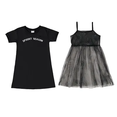 Conjunto Vestido Infantil Malwee Spooky Season Tule Conjunto Vestido Infantil Malwee Spooky Season Tule