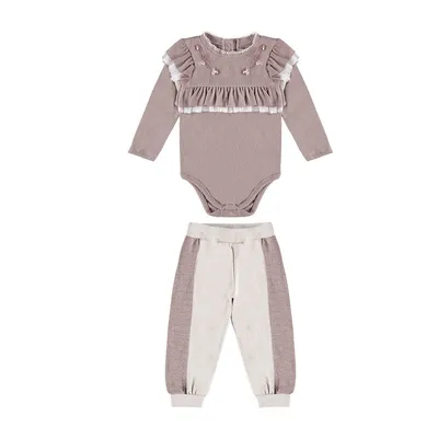 Conjunto Bebê Kiki Body Com Detalhe Babado