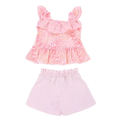 Conjunto Infantil Kiki Estampa Sol Com Babado