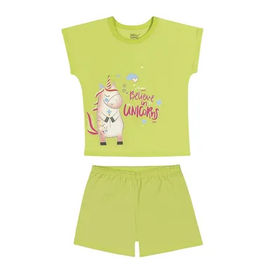 Pijama Curto Infantil Elian Estampa Unicórnio