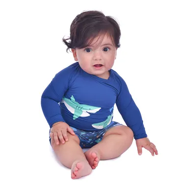 Conjunto Linha Praia Bebê Everly Estampa Mar Conjunto Linha Praia Bebê Everly Estampa Mar