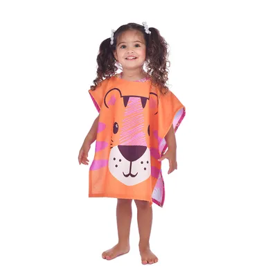 Toalha Poncho Linha Praia Everly Estampa Tigresa