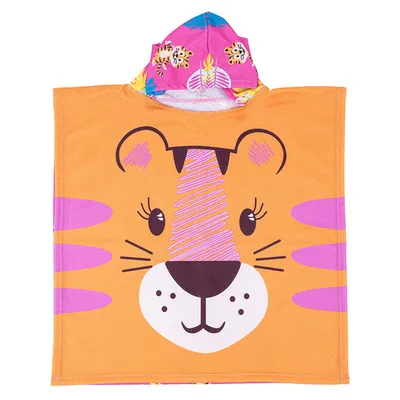 Toalha Poncho Linha Praia Everly Estampa Tigresa